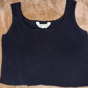 This is a black tank top from Unifrom by John Paul Richard. It has lace too!
